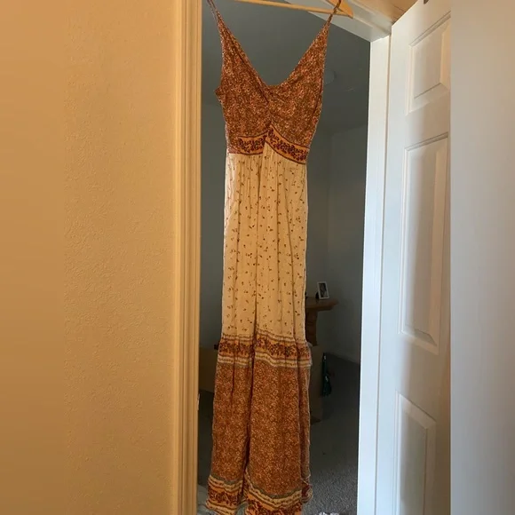 loose summer dresses Red Floral Maxi Dress Small